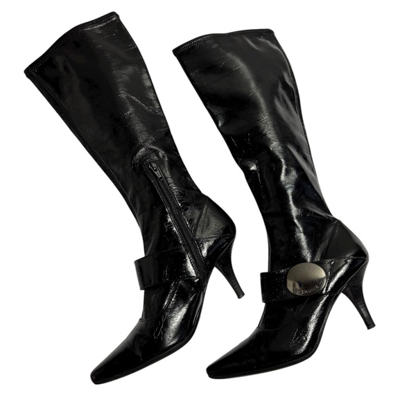 BCBGirls black patent knee-high boots - Picture 1 of 11